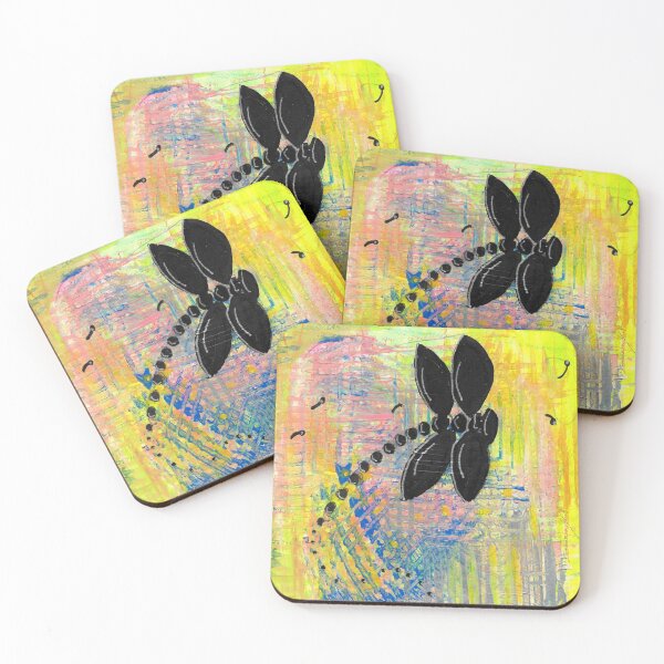 Item preview, Black Dragonfly Abstract Expressionist Mixed Media Painting designed and sold by ShonaCallumArt.