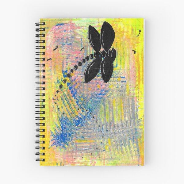 Item preview, Black Dragonfly Abstract Expressionist Mixed Media Painting designed and sold by ShonaCallumArt.