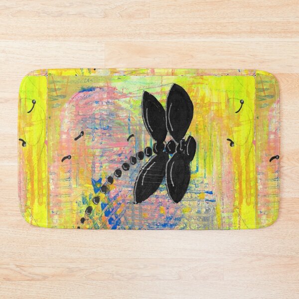 Item preview, Black Dragonfly Abstract Expressionist Mixed Media Painting designed and sold by ShonaCallumArt.