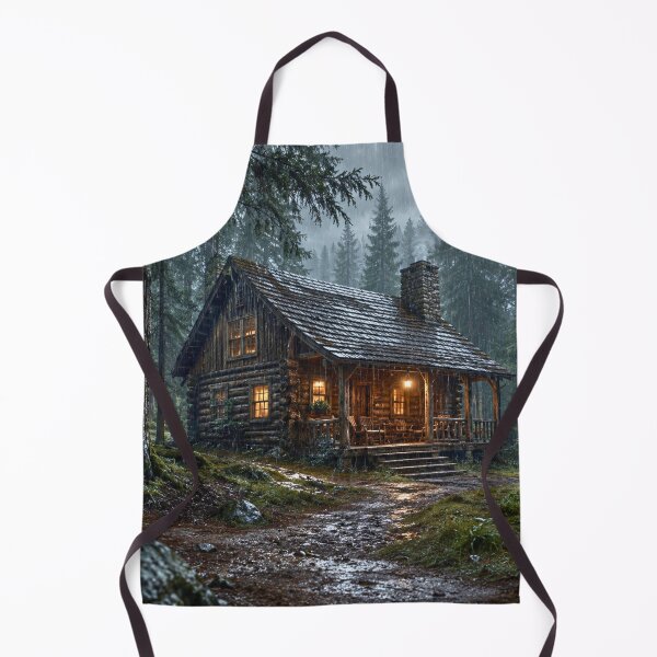 Item preview, Rainy Forest Cabin Retreat | Cozy Woodland Cabin in the Rain | Cinematic Nature Landscape designed and sold by Inkmatic Studio.