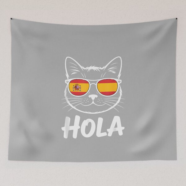 Item preview, Funny Cat Hola Sunglasses Spanish Flag Women Men designed and sold by ArleneRowe.
