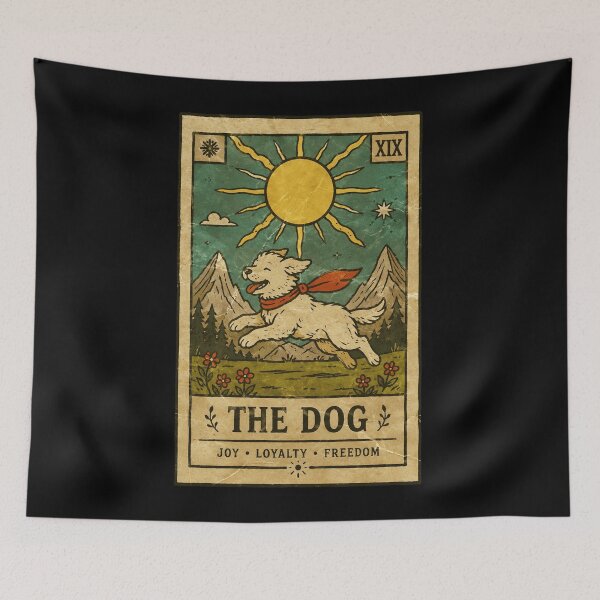Item preview, Happy Adventure Dog Tarot Style Mountain Landscape Vintage designed and sold by ferminhays.