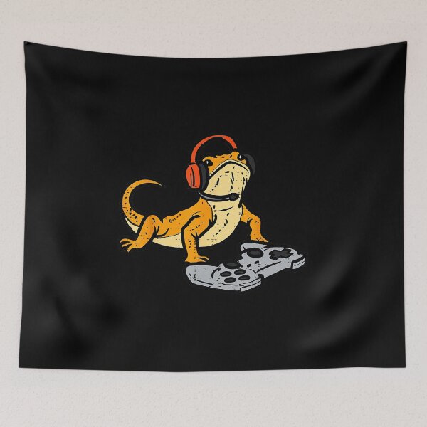 Item preview, Bearded Dragon Gamer With Headphones Funny Reptile Gaming Mood designed and sold by FGTV2021.