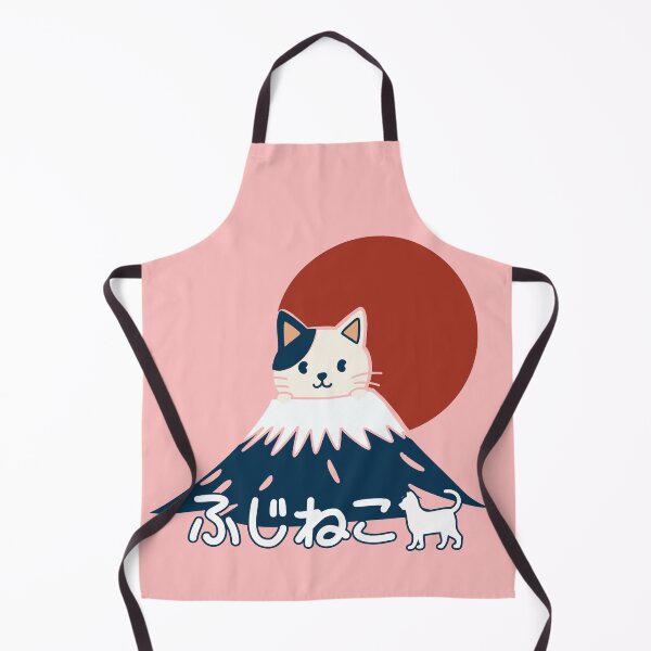 Item preview, Cute Cat and Mount Fuji Illustration, Japanese Fuji Neko Character with Red Sun Design designed and sold by Senana-Banana.