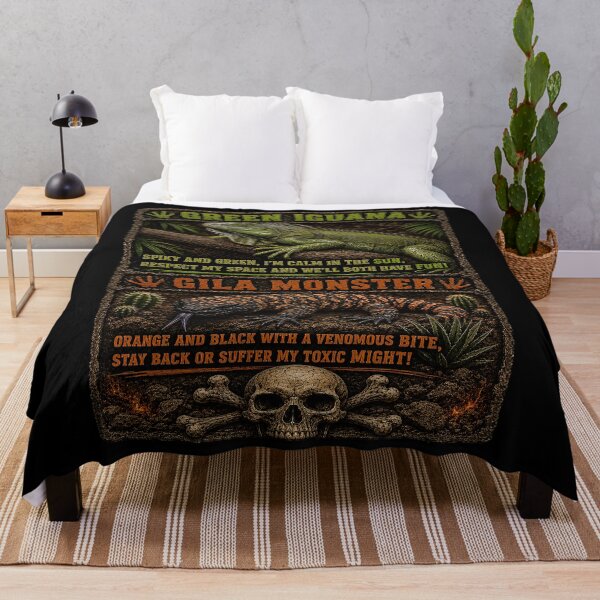 Item preview, Green Iguana vs Gila Monster – Respect or Regret | Funny Reptile Warning Sign designed and sold by Alchemy-Forge.
