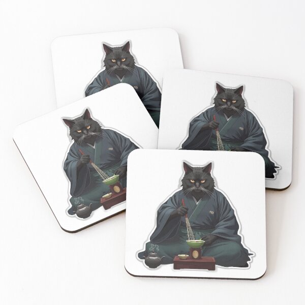 Item preview, Matcha Cat Tea Master - Japanese Dark Fantasy Art designed and sold by Tokyo Neo Noir Collective .