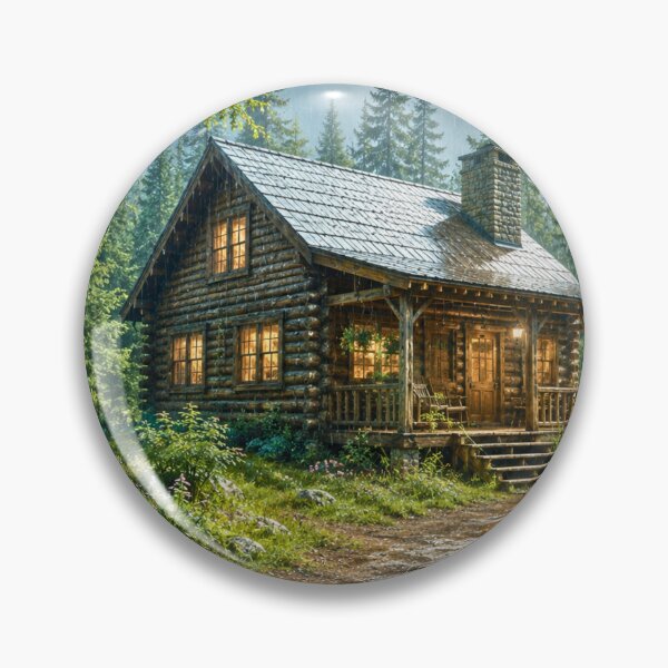 Item preview, Forest Cabin After the Rain | Peaceful Woodland Retreat | Cinematic Nature Landscape designed and sold by Inkmatic Studio.