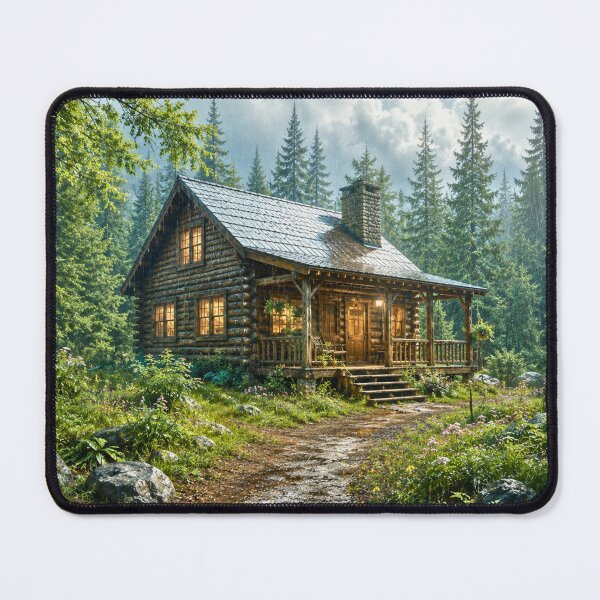 Item preview, Forest Cabin After the Rain | Peaceful Woodland Retreat | Cinematic Nature Landscape designed and sold by Inkmatic Studio.