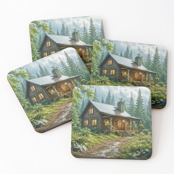 Item preview, Forest Cabin After the Rain | Peaceful Woodland Retreat | Cinematic Nature Landscape designed and sold by Inkmatic Studio.
