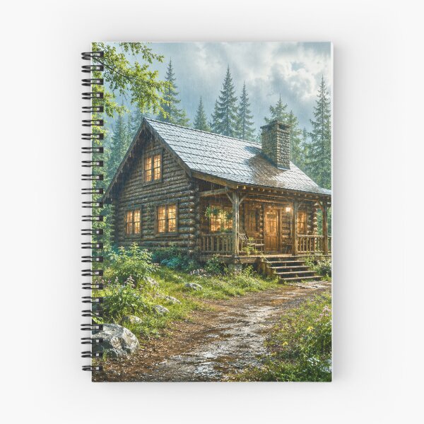 Item preview, Forest Cabin After the Rain | Peaceful Woodland Retreat | Cinematic Nature Landscape designed and sold by Inkmatic Studio.