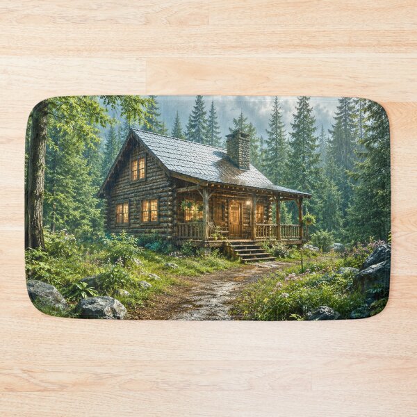 Item preview, Forest Cabin After the Rain | Peaceful Woodland Retreat | Cinematic Nature Landscape designed and sold by Inkmatic Studio.