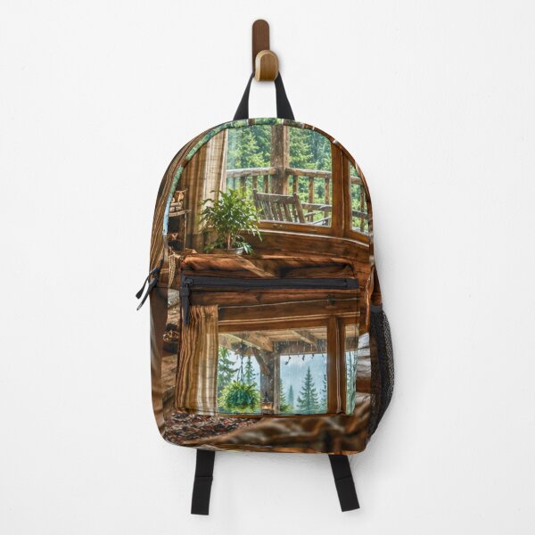 Item preview, Cozy Cabin Interior After the Rain | Forest View Fireplace Retreat | Cinematic Woodland Escape designed and sold by Inkmatic Studio.