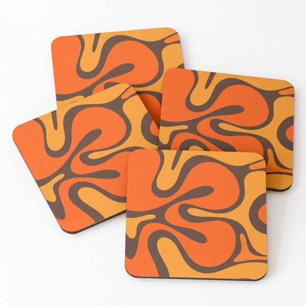 Item preview, Retro Abstract Smooth Contours Pattern in 70s Orange and Brown designed and sold by kierkegaard.