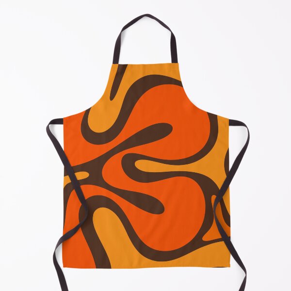 Item preview, Retro Abstract Smooth Contours Pattern in 70s Orange and Brown designed and sold by kierkegaard.