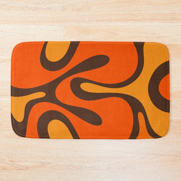 Item preview, Retro Abstract Smooth Contours Pattern in 70s Orange and Brown designed and sold by kierkegaard.