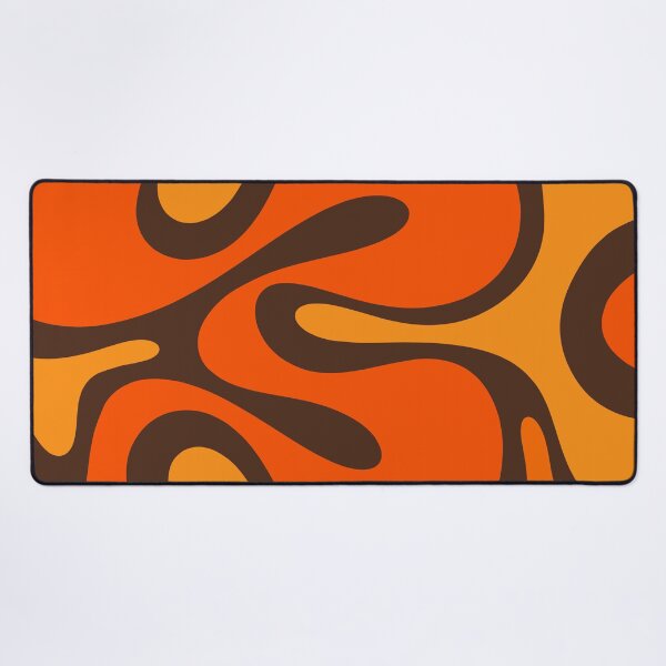 Item preview, Retro Abstract Smooth Contours Pattern in 70s Orange and Brown designed and sold by kierkegaard.