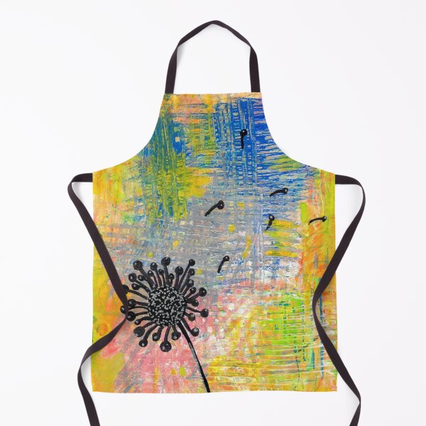 Item preview, Black Dandelion Abstract Mixed Media Botanical Painting designed and sold by ShonaCallumArt.