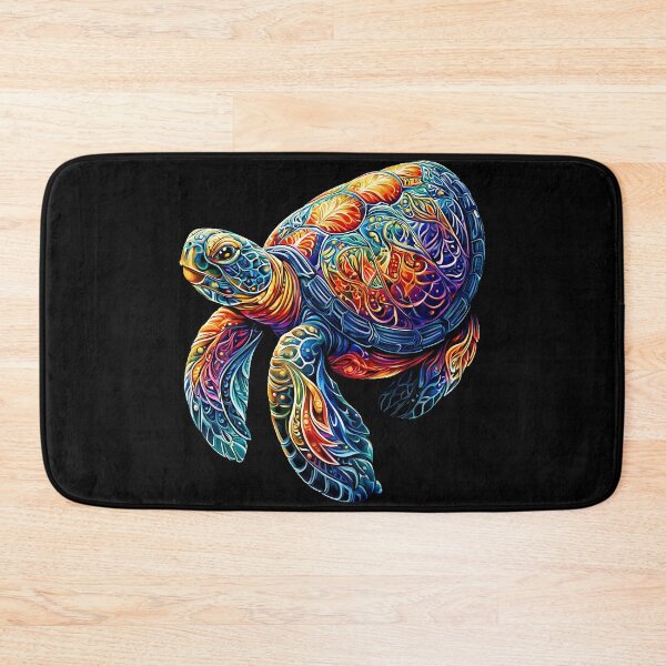 Item preview, Rainbow Sea Turtle Colorful Ocean Wildlife Illustration designed and sold by Boddicca.