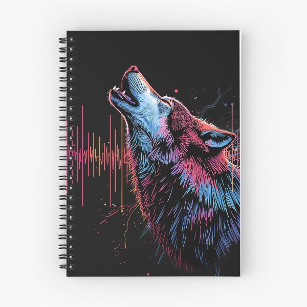 Item preview, Neon Howling Wolf – Cyberpunk Synthwave Wildlife Art designed and sold by KiraChie.