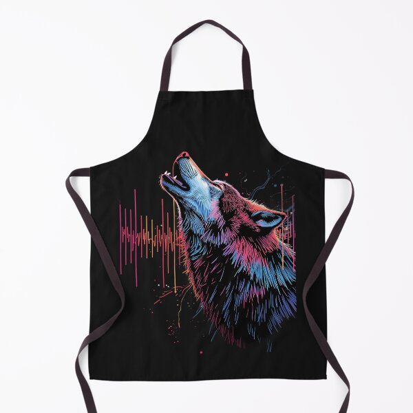 Item preview, Neon Howling Wolf – Cyberpunk Synthwave Wildlife Art designed and sold by KiraChie.