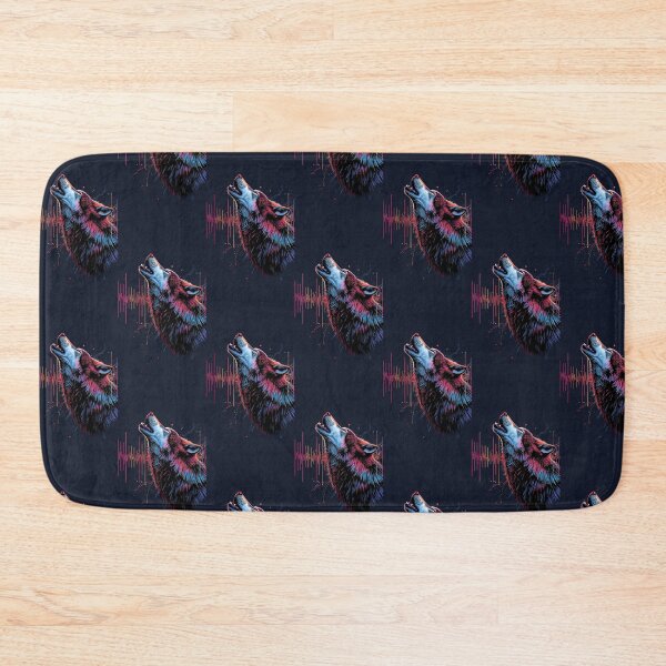 Item preview, Neon Howling Wolf – Cyberpunk Synthwave Wildlife Art designed and sold by KiraChie.