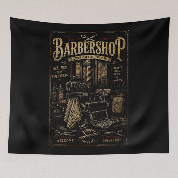 Item preview, Vintage Barbershop Chair Poster With Classic Grooming Heritage designed and sold by Modaozushi216.