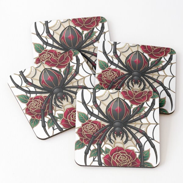 Item preview, Spider Rose Web Neo-Traditional Tattoo Illustration designed and sold by Golden Threads Studio.