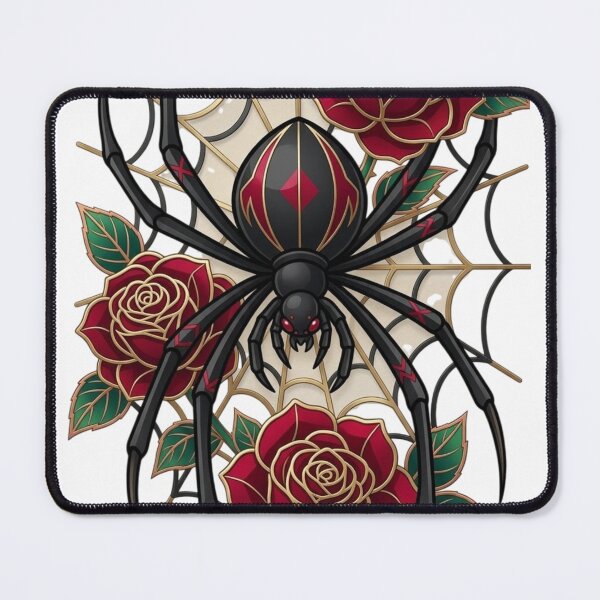 Item preview, Spider Rose Web Neo-Traditional Tattoo Illustration designed and sold by Golden Threads Studio.