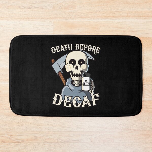 Item preview, Death before decaf - Skeleton coffee Grim Reaper designed and sold by messy-nessie.