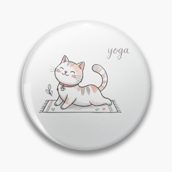 Item preview, Cute Calico Cat Doing Cobra Yoga Pose Illustration designed and sold by TaiwanMemory.