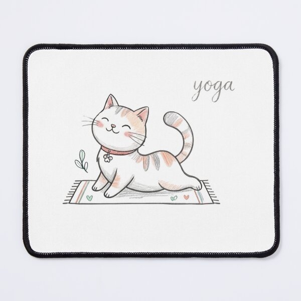 Item preview, Cute Calico Cat Doing Cobra Yoga Pose Illustration designed and sold by TaiwanMemory.