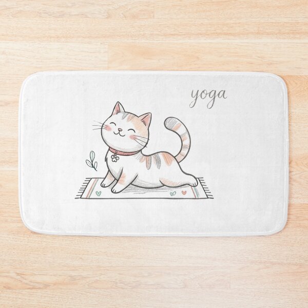 Item preview, Cute Calico Cat Doing Cobra Yoga Pose Illustration designed and sold by TaiwanMemory.