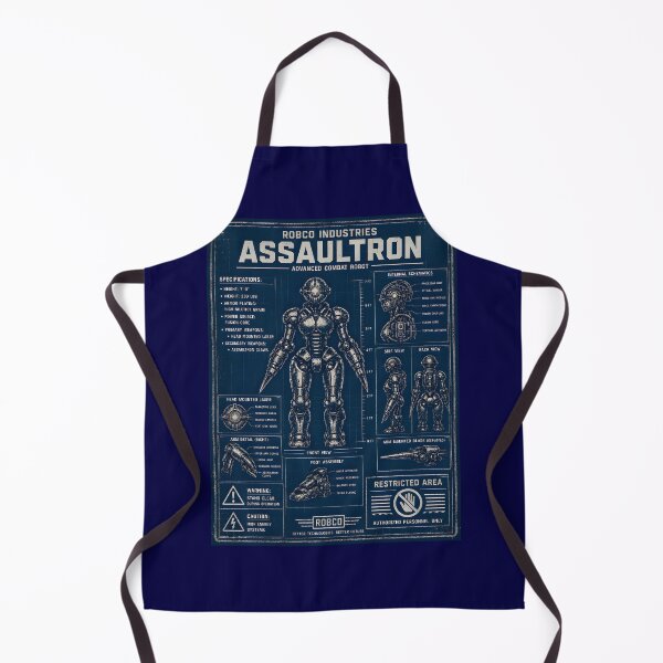 Item preview, Assaultron Blueprint Poster | Retro Sci-Fi Combat Robot Technical Schematic | Wasteland Inspired Robot Design designed and sold by RockyLambda.
