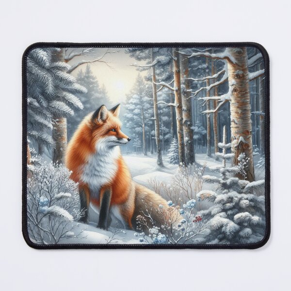 Item preview, Red Fox in a Winter Forest designed and sold by SalonOfArt.