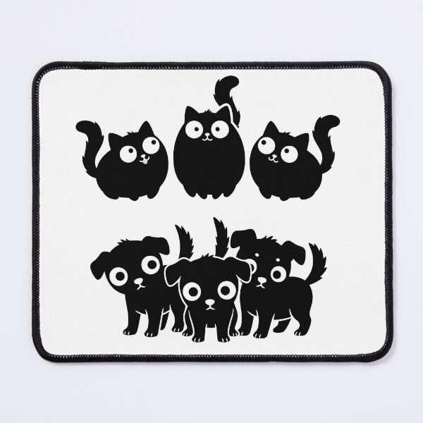 Item preview, Cute Cats and Dogs Sticker Pack - Kawaii Chibi Black Puppies and Kittens Silhouette Sheet Minimalist Monochrome Pet Nursery Wall Art designed and sold by BestChoiceService.