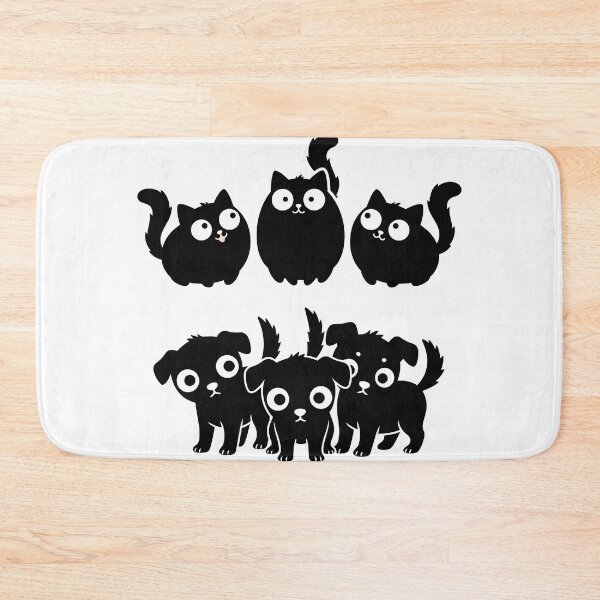 Item preview, Cute Cats and Dogs Sticker Pack - Kawaii Chibi Black Puppies and Kittens Silhouette Sheet Minimalist Monochrome Pet Nursery Wall Art designed and sold by BestChoiceService.