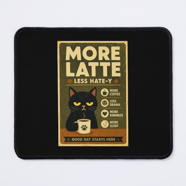 Item preview, Funny Black Cat Coffee Poster With Retro Morning Humor designed and sold by eliramaison.