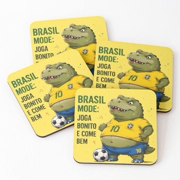Item preview,  Funny Dinosaur Brazil Soccer Fan Joga Bonito Humor Gift designed and sold by PreeCha Art & Co..