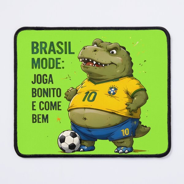Item preview, Funny Dinosaur Brazil Soccer Fan Joga Bonito Humor Gift designed and sold by PreeCha Art & Co..