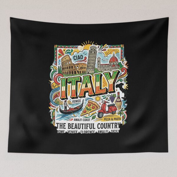 Item preview, Italy Travel Poster Vintage Style Illustration designed and sold by RoyalDeluxGo.