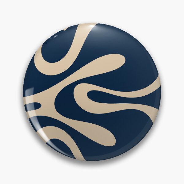 Item preview, Modern Retro Abstract Smooth Contours Pattern in Mid Mod Navy Blue and Beige designed and sold by kierkegaard.