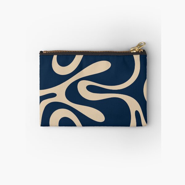 Item preview, Modern Retro Abstract Smooth Contours Pattern in Mid Mod Navy Blue and Beige designed and sold by kierkegaard.
