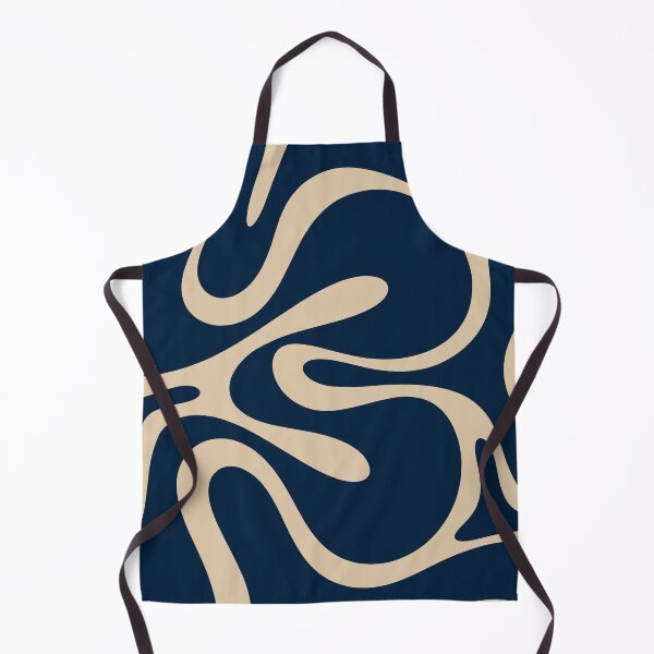 Item preview, Modern Retro Abstract Smooth Contours Pattern in Mid Mod Navy Blue and Beige designed and sold by kierkegaard.