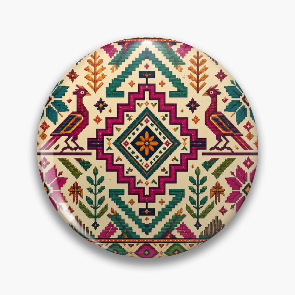 Item preview, Oaxaca Zapotec Folk Art Textile Pattern designed and sold by Myra365Art.
