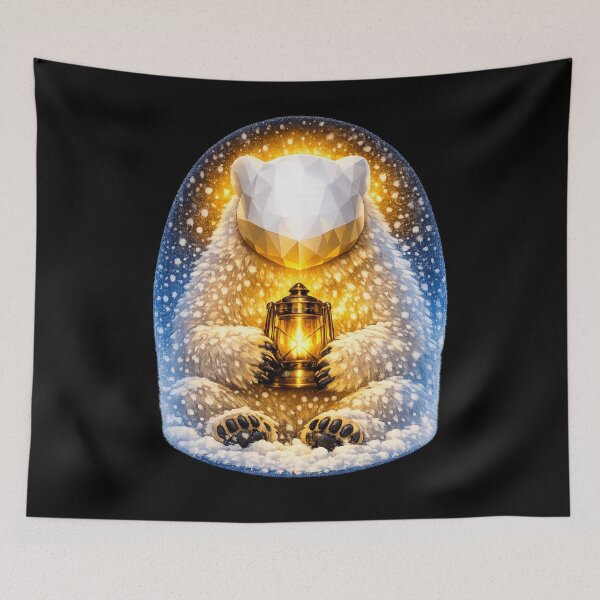 Item preview, Crystal Bear — Polar Bear Lantern Winter Surreal Fantasy Art designed and sold by ArtoryWorks.