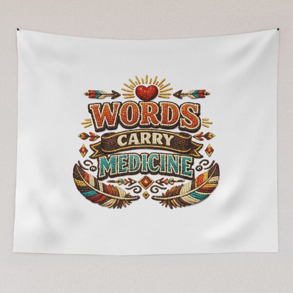 Item preview, Words Carry Medicine Sacred Heart Design designed and sold by Dresut.