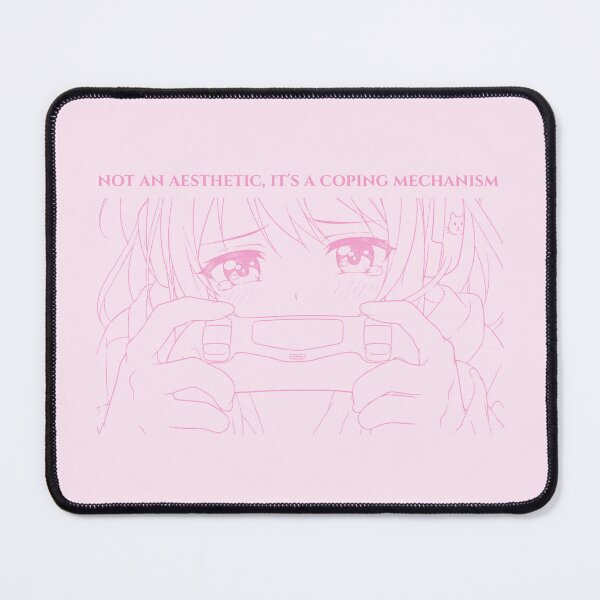 Item preview, Not an Aesthetic It's a Coping Mechanism — Anime Gamer Girl Pink Quote | Kawaii Mental Health Humor designed and sold by ArtofDari.