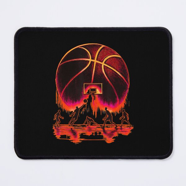 Item preview, Basketball Street Art Silhouette Players Under Neon Hoop Glow designed and sold by allistermariam.