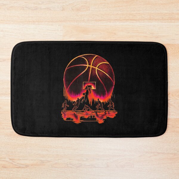 Item preview, Basketball Street Art Silhouette Players Under Neon Hoop Glow designed and sold by allistermariam.