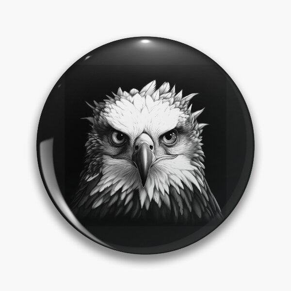 Item preview, Black and White Eagle Portrait Majestic Bird Art designed and sold by inkoutninja.